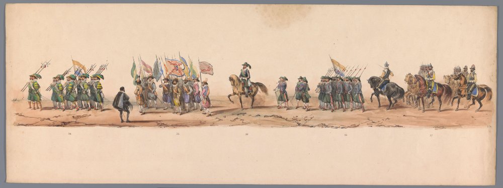 Historischer Umzug zum zweihundertjährigen Jubiläum der Universität Utrecht, 1836 (Tafel 9) von Victor Adam