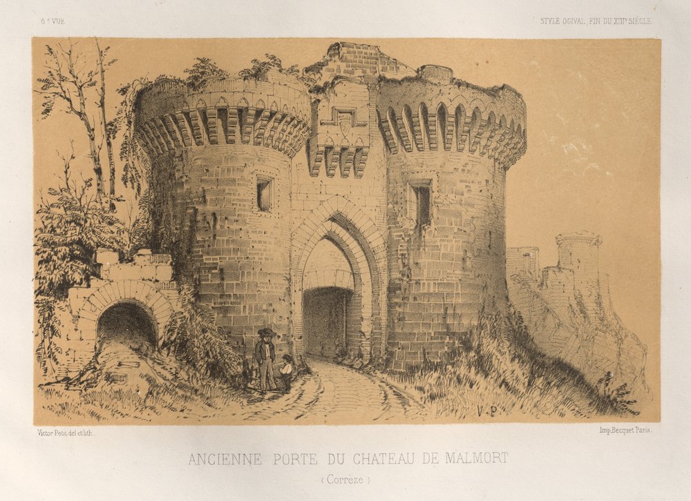 Altes Tor des Schlosses von Malmort (Corrèze) von Victor Petit