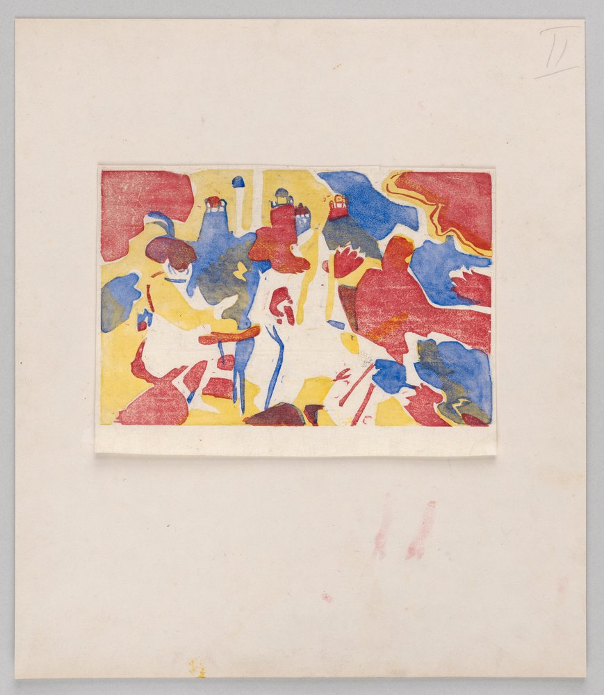 Holzschnitt zu dem Gemälde „Orientalisches“ (Erster Zustand) von Wassily Kandinsky