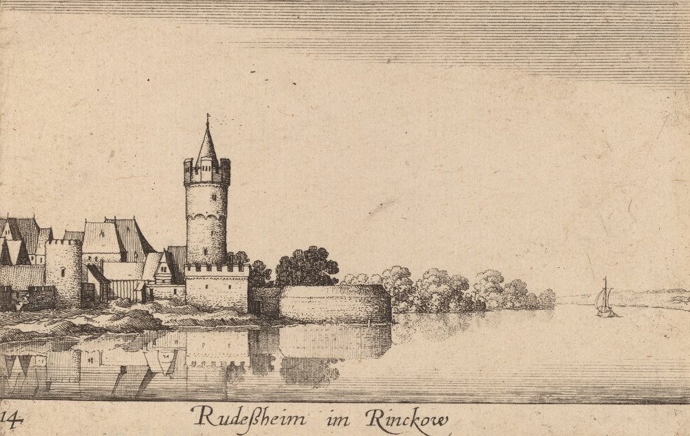 Rüdesheim, 1635 von Wenceslaus Hollar