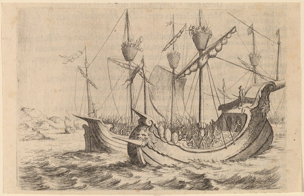 Hannibals Marine kämpft gegen die Rhodier, 1634 von Willem Basse