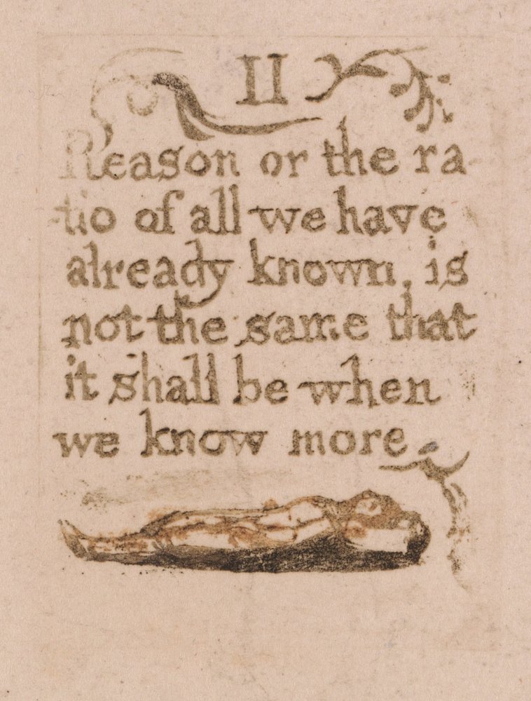 Es gibt keine natürliche Religion, Tafel 11, II Vernunft oder das Verhältnis... (Bentley b4) von William Blake