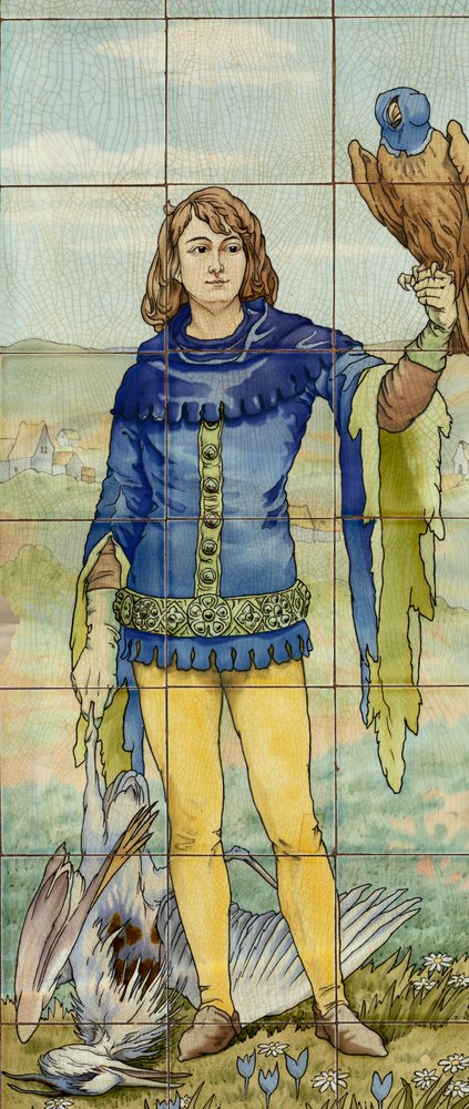 Innenansicht, Fliesenpaneel, Maler Furcy Ernest Tondeur, ausgeführt von Boch Frères La Louvière von . .