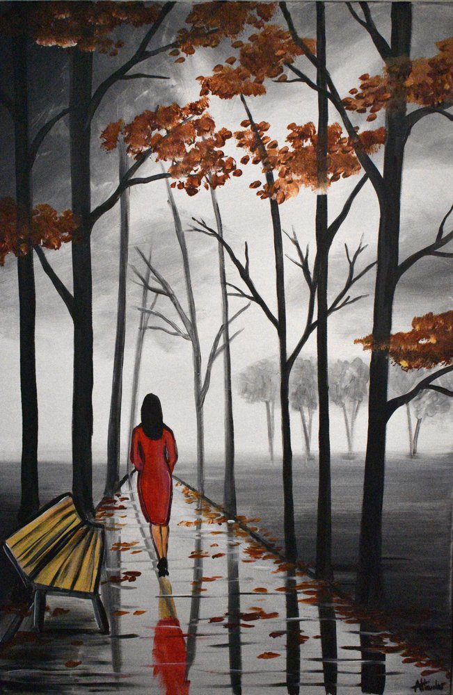Herbstweg Rotes Kleid von Aisha Haider