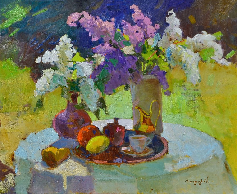 Flieder und Früchte im Freien von Alexander Shandor