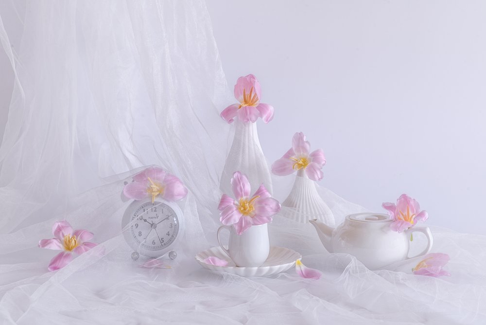 Sanfte Rosa Tulpen von Alice Sheng