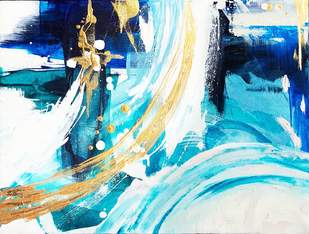 Ozeanisches Gold Abstrakt von Alyson Storms