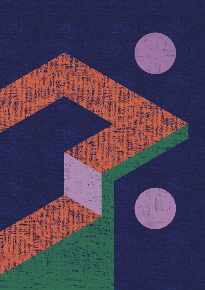 Moderne geometrische Illusion von Amy Louise Baker