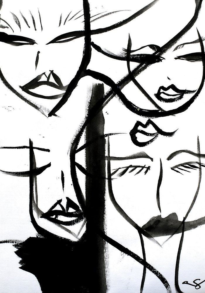 Abstrakte Tinten-Gesichter von Amy Straley