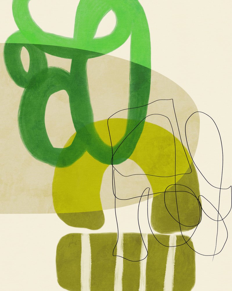 Gemalte Linien Grün Tan 2 von Ana Rut Bre