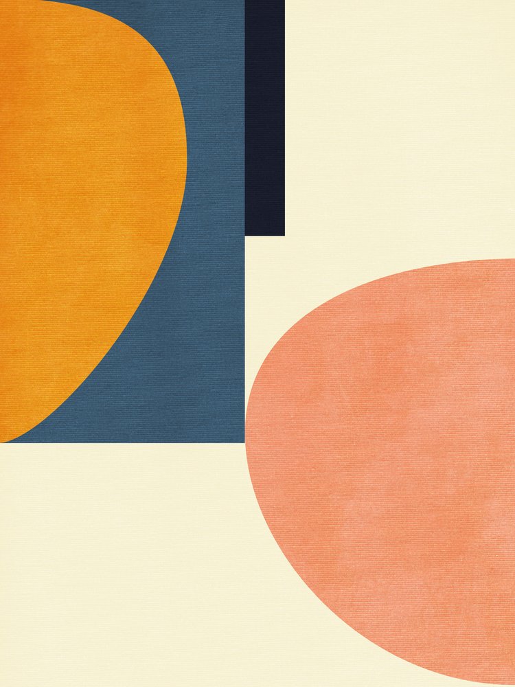 Regenbogen Plus Formen Blau Senf 1 von Ana Rut Bre