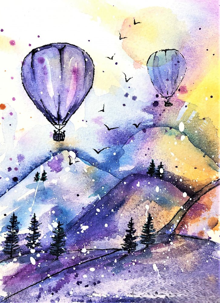 Träumerische Bergballons von Anda Bieza