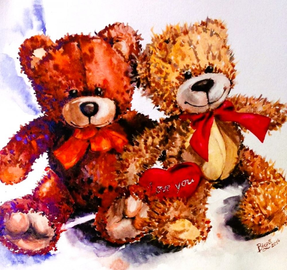 Teddybär-Liebe von Anda Bieza