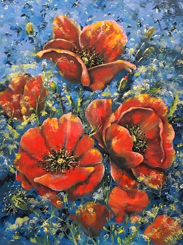 Lebendige Rote Mohnblumen von Anda Bieza