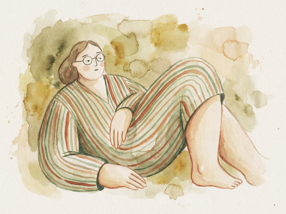 Entspannte Frau In Streifen von Andreas Magnusson