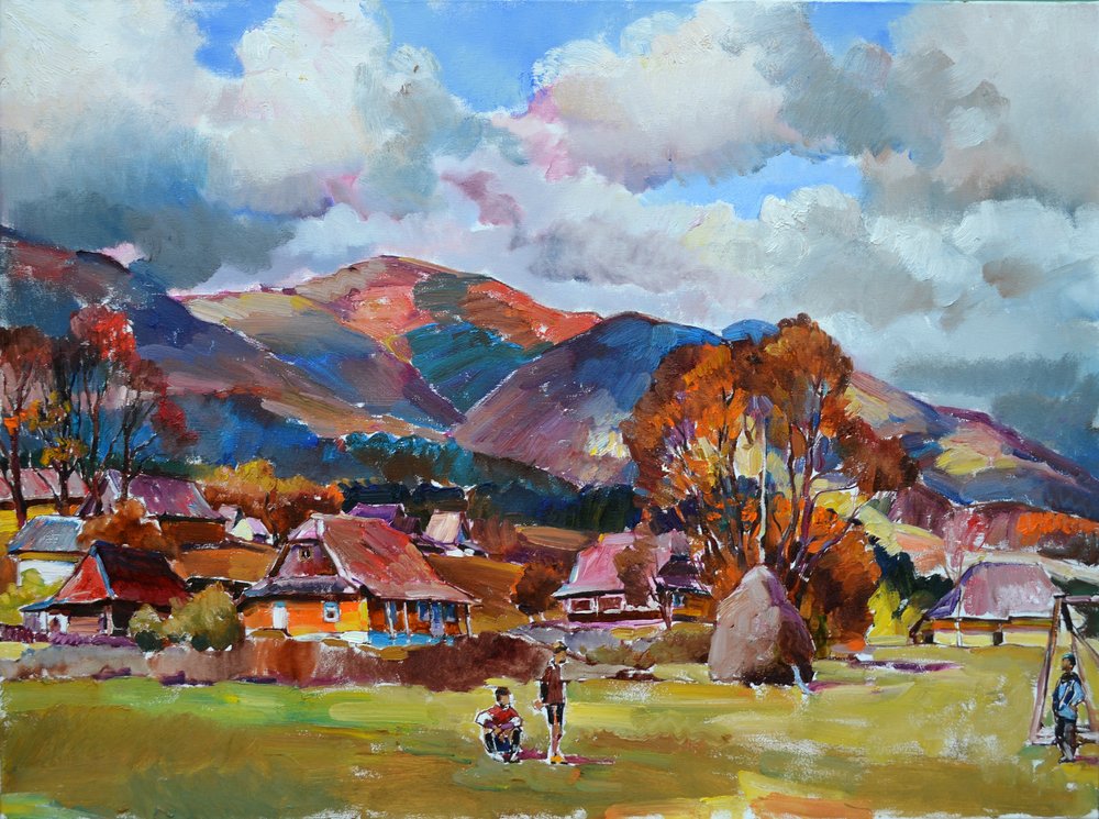 Bergdorf im Herbst von Andrii Kutsachenko
