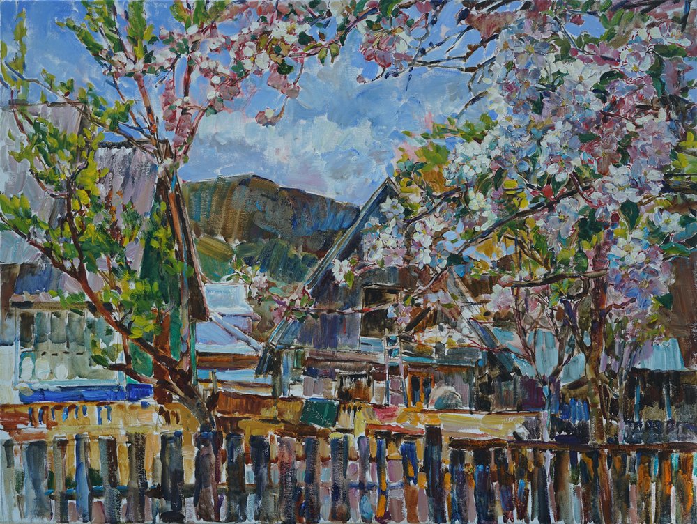 Blühendes Bergdorf von Andrii Kutsachenko