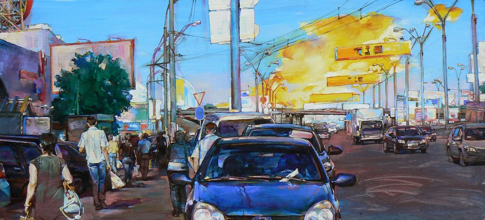 Belebte Stadtstraße von Andrii Kutsachenko