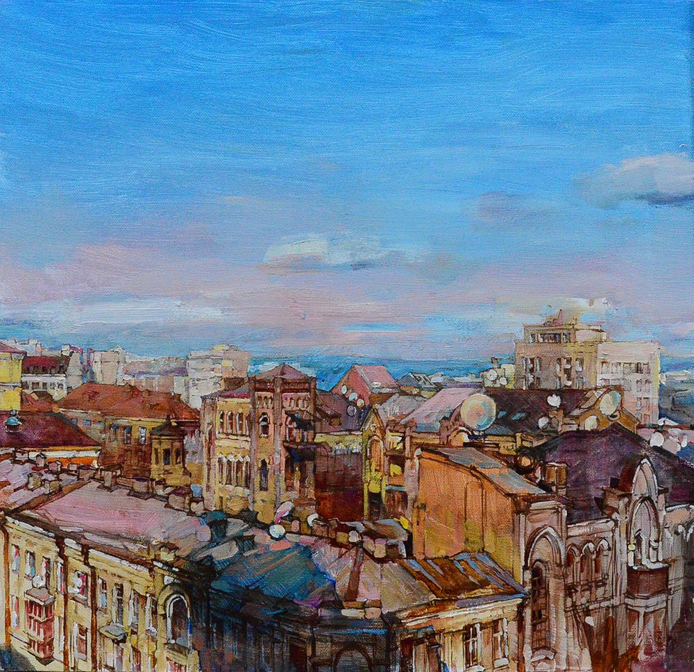 Bunte Stadtdächer von Andrii Kutsachenko