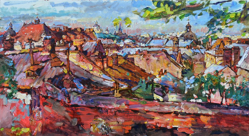 Lebhafte Stadt-Dachansicht von Andrii Kutsachenko
