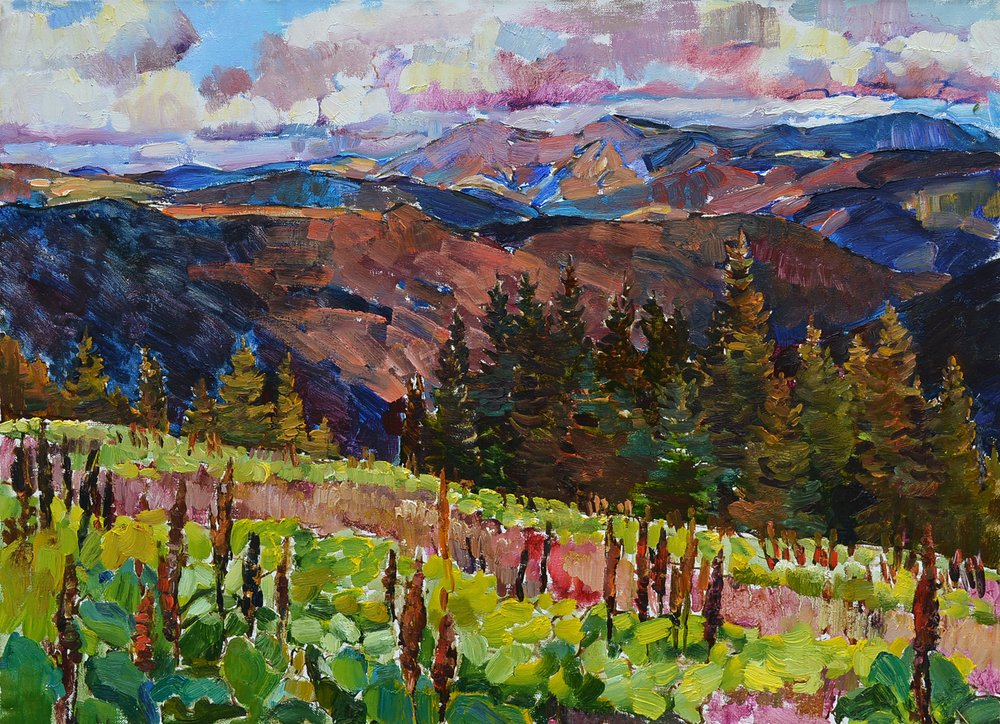 Lebhaftes Bergpanorama von Andrii Kutsachenko