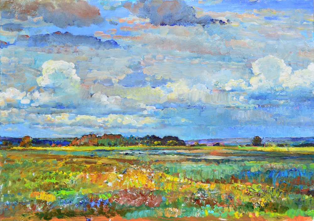 Lebendiger Himmel über Feldern von Andrii Kutsachenko
