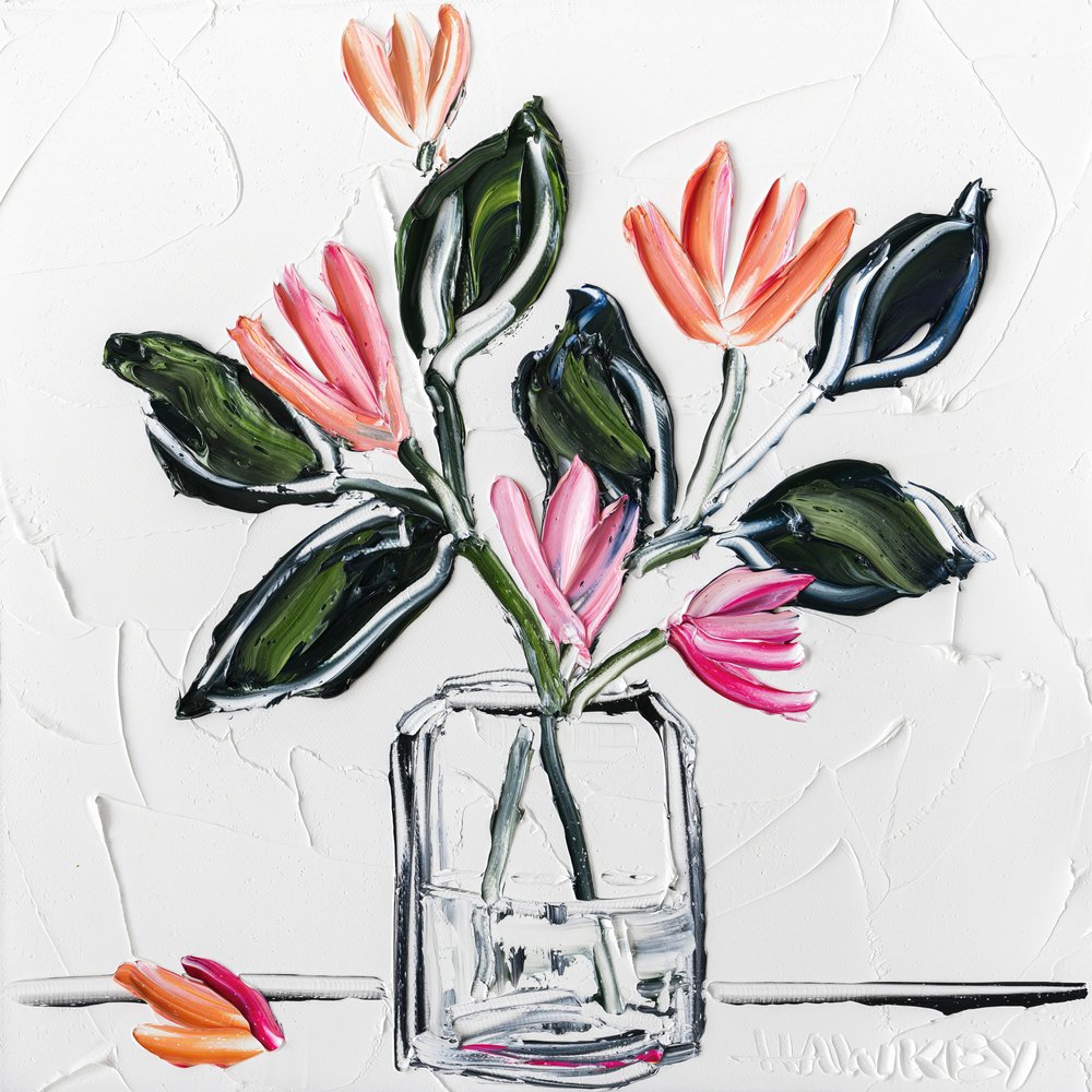 Lebhafte texturierte Blumen von Angela Hawkey