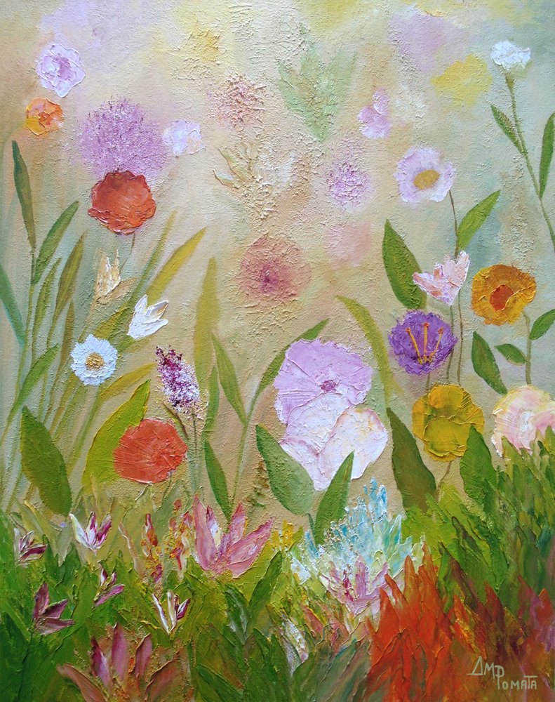 Bunte Gartenblüten von Angeles M. Pomata