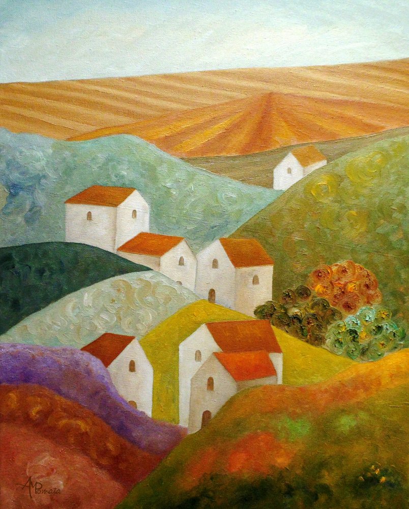 Buntes Hangdorf von Angeles M. Pomata