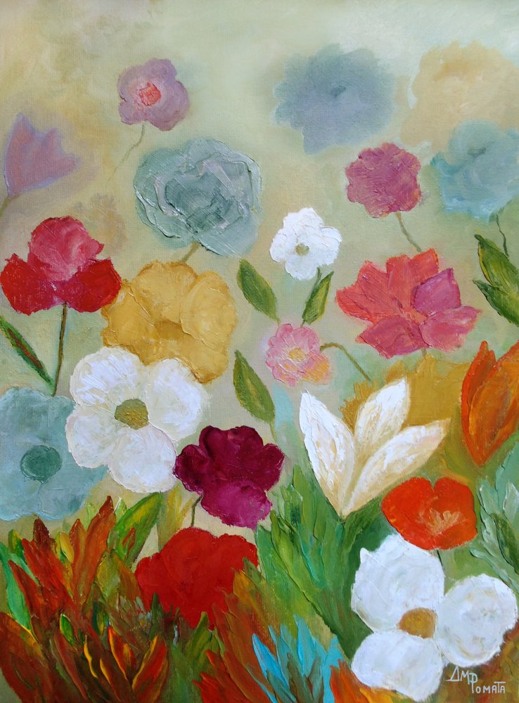 Bunter impressionistischer Garten von Angeles M. Pomata