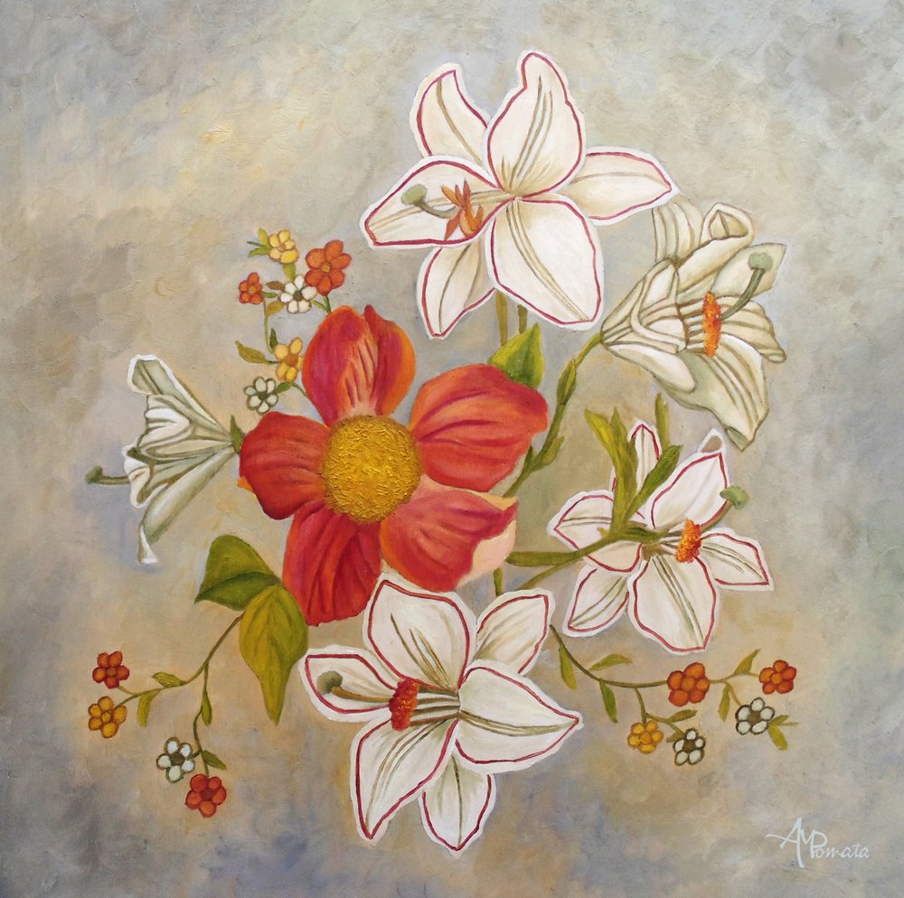 Elegante weiße Lilien von Angeles M. Pomata