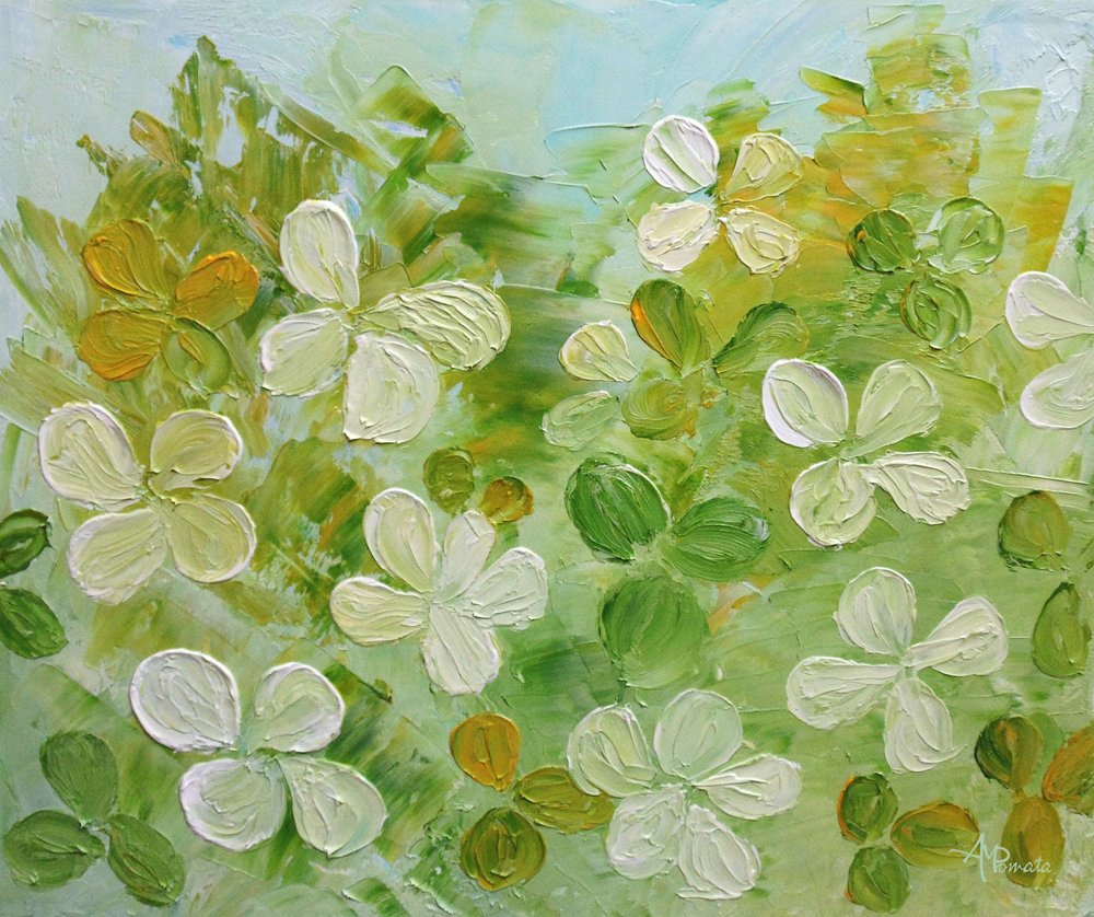 Frische grüne Blüten von Angeles M. Pomata