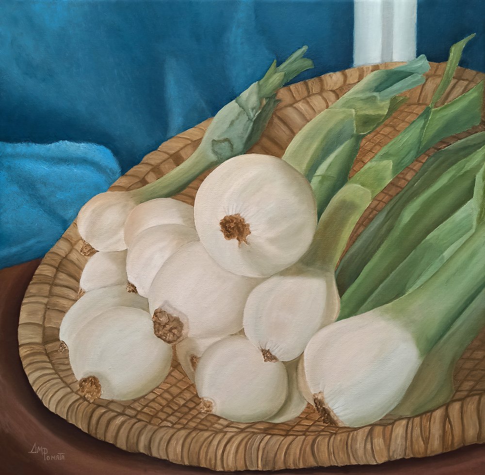 Frische Zwiebeln Stillleben von Angeles M. Pomata