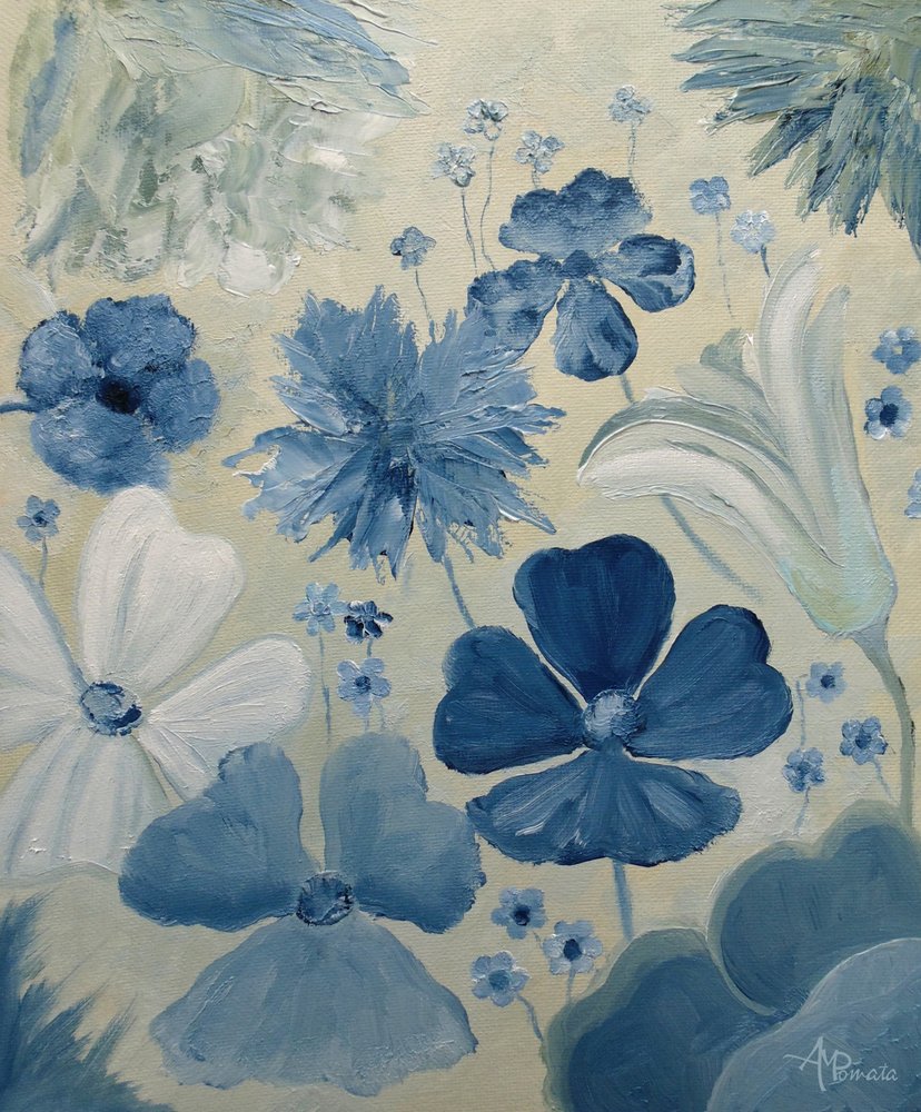 Weiche blaue Gartenblumen von Angeles M. Pomata