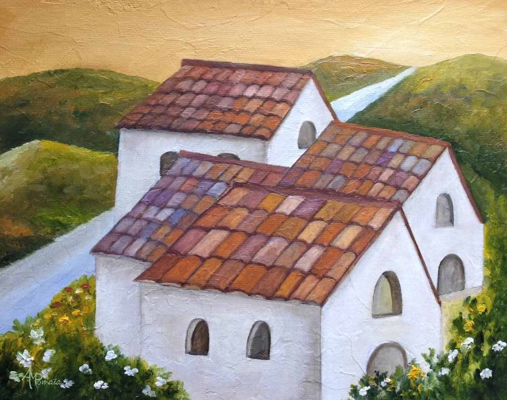 Toskanisches Hügeldorf von Angeles M. Pomata
