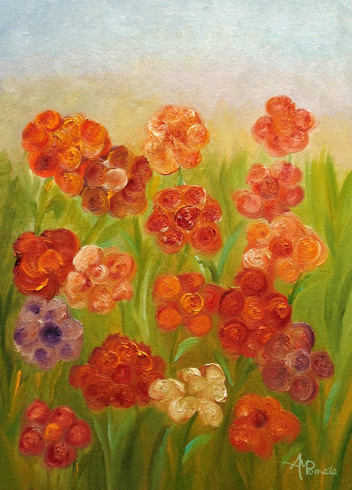Lebendiges Blumenfeld von Angeles M. Pomata