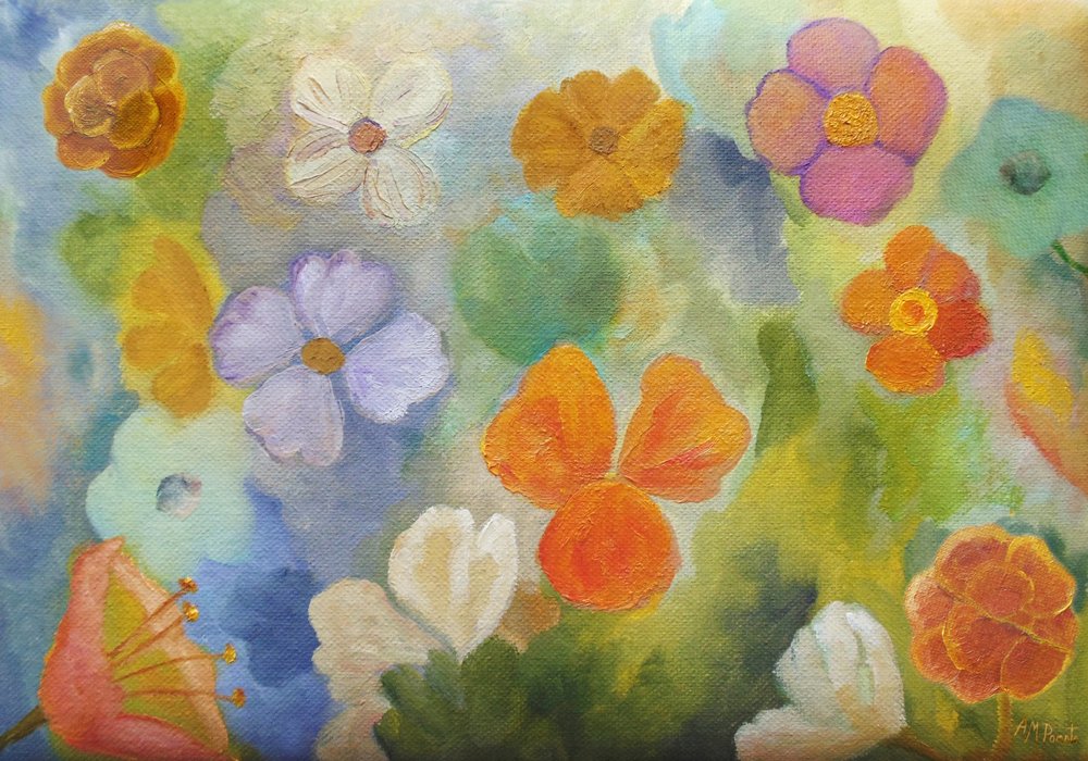 Lebendige Gartenblüten von Angeles M. Pomata