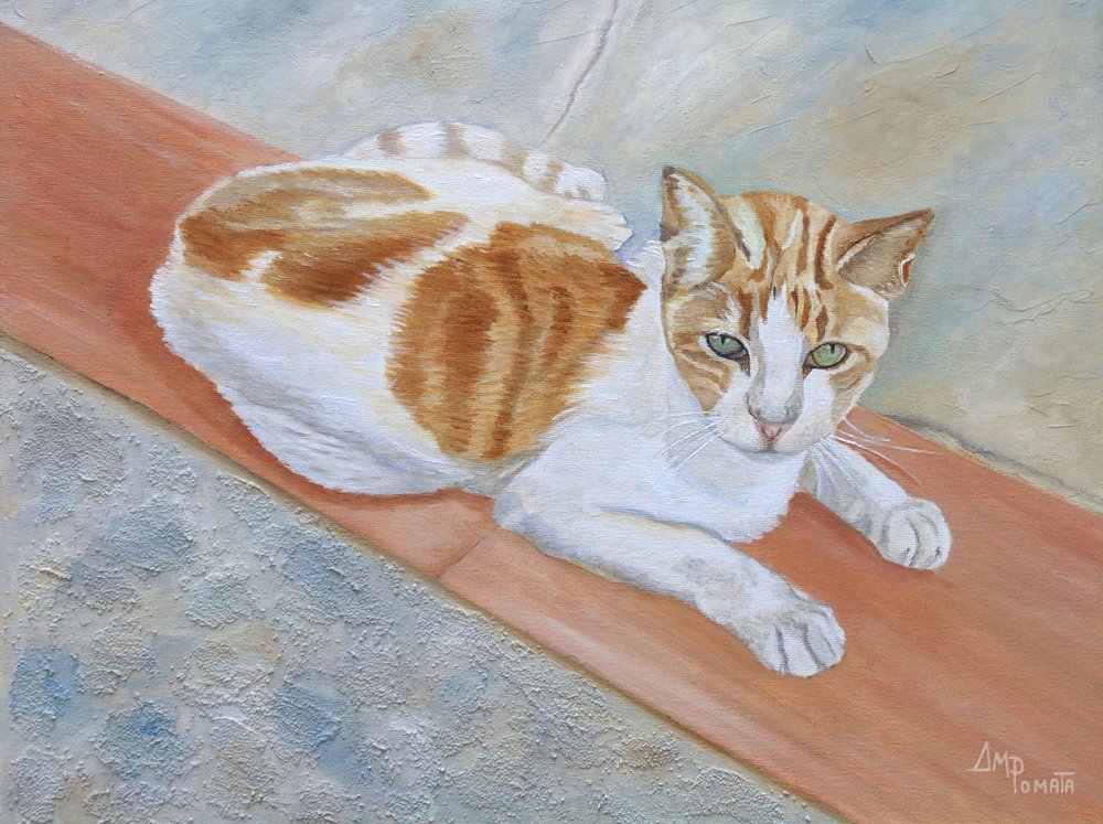 Wachsamer Orangefarbener Tabby von Angeles M. Pomata
