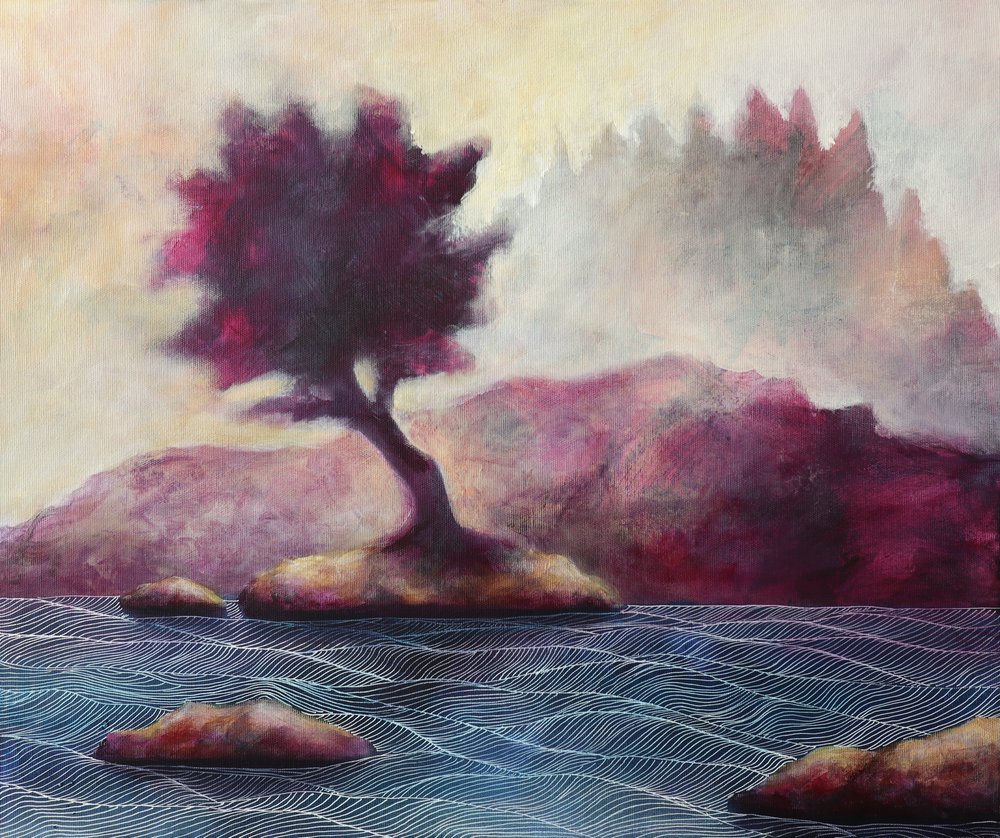 Mystischer Lila Inselbaum von Ania Witwitzka