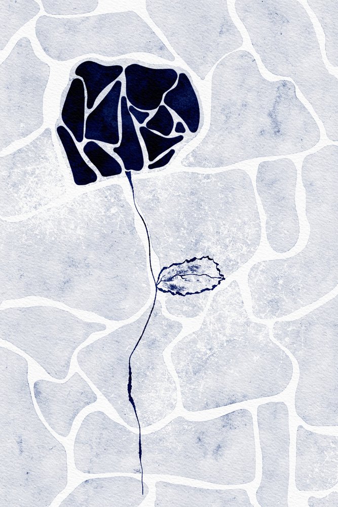 Abstrakte blaue Rose von Ankie Kooi