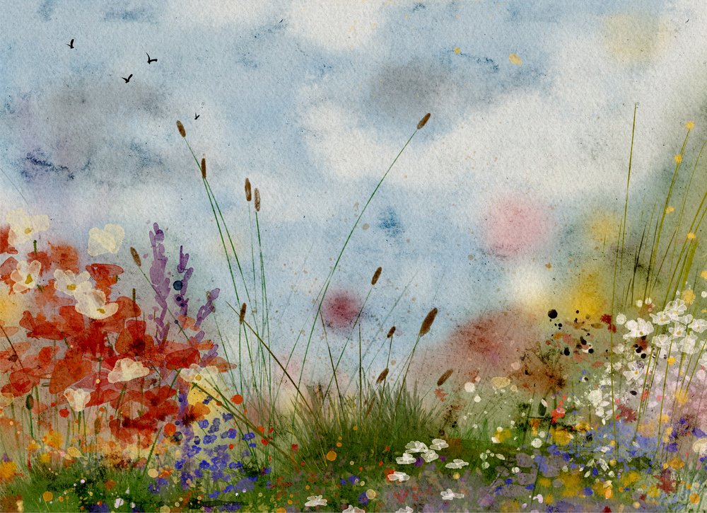 Lebendiges Blumenfeld von Ankie Kooi