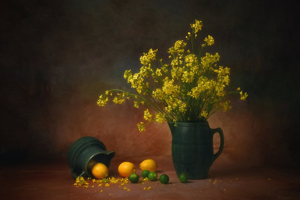 Gelbe Blumen und Zitronen von Anna Wan