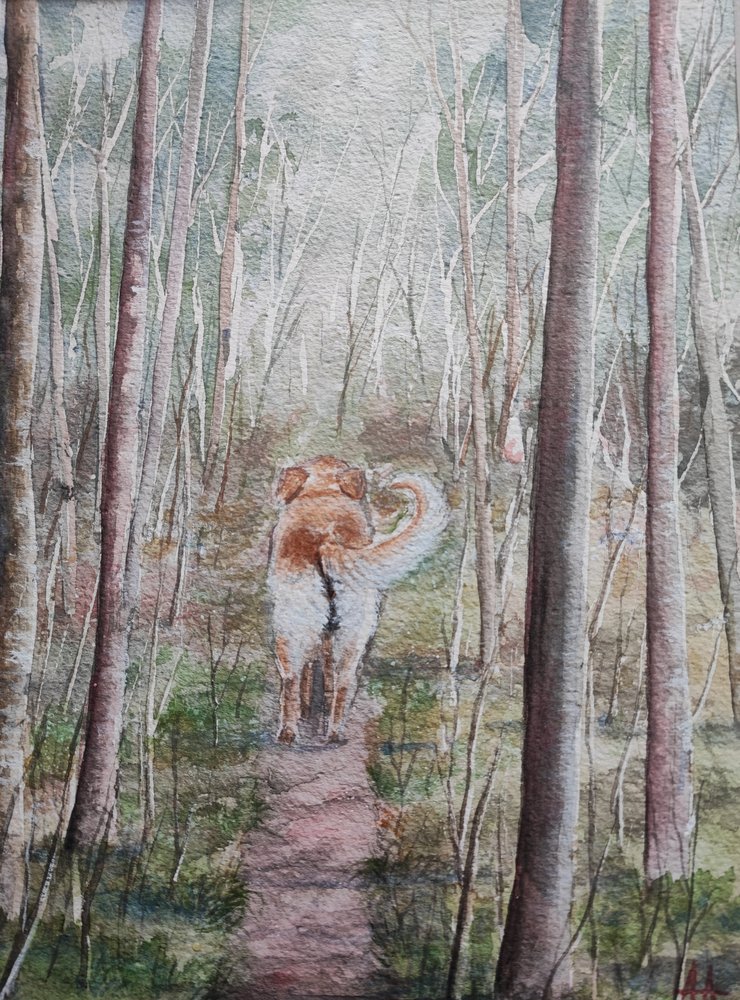 Waldspaziergang des Hundes von Annette Armitage