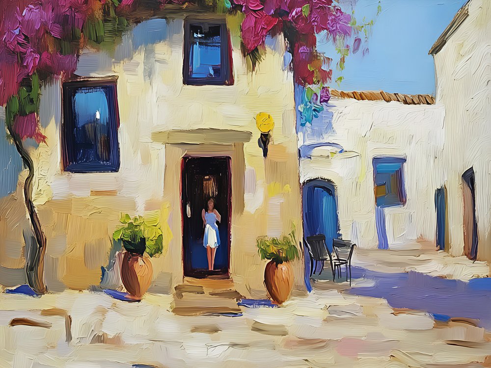 Bougainvillea-Dorftür von Avanesova Elena