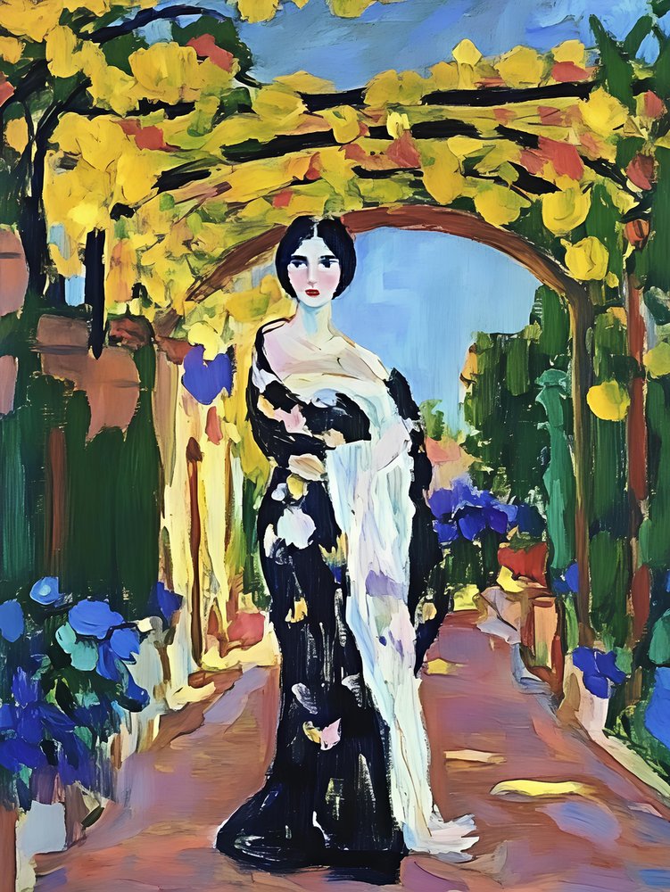 Elegante Dame im Garten von Avanesova Elena