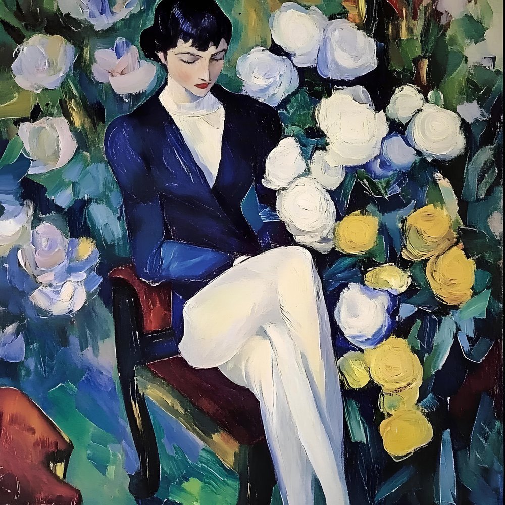 Elegante Frau im Garten von Avanesova Elena