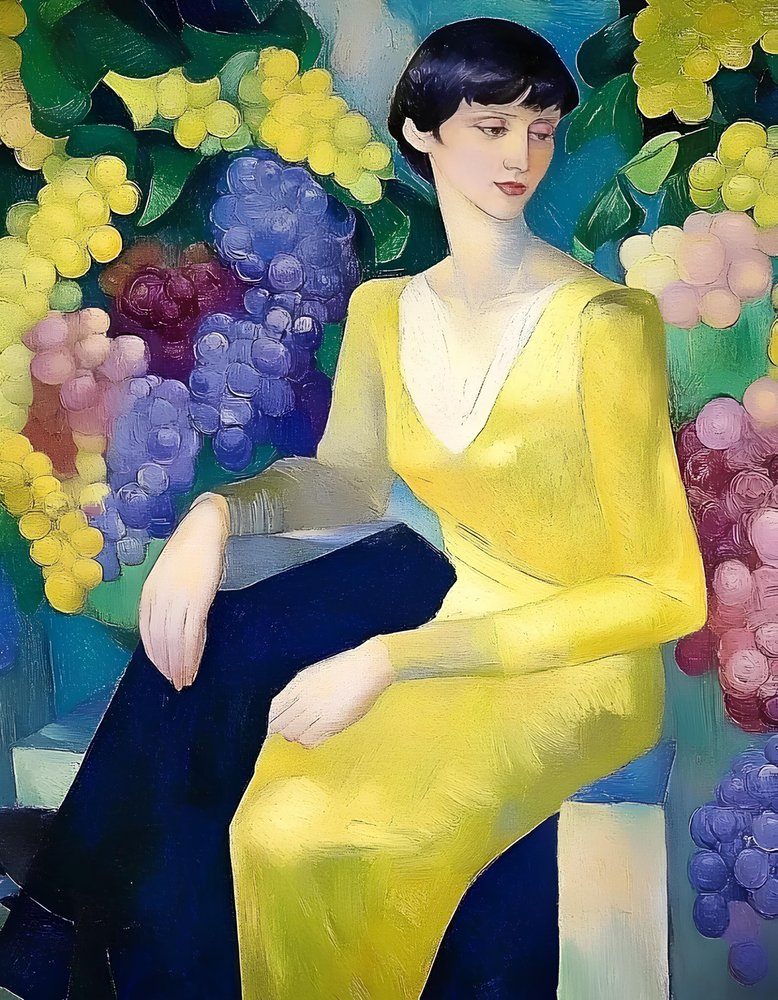 Elegante Frau mit Trauben von Avanesova Elena