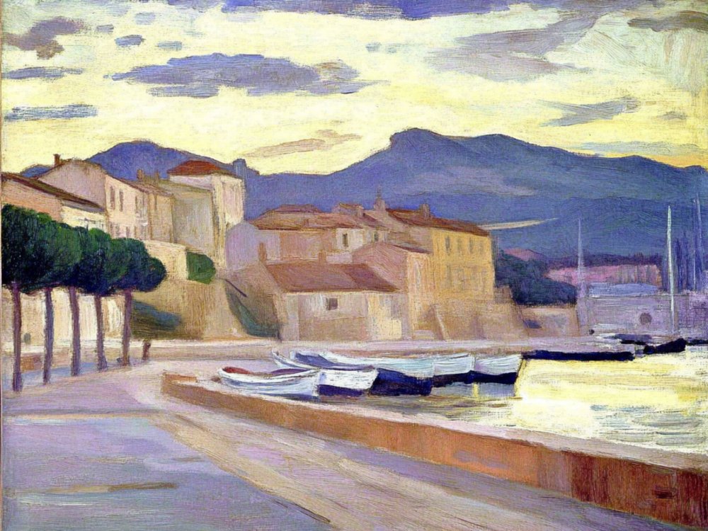 Mediterraner Hafen-Sonnenuntergang von Avanesova Elena