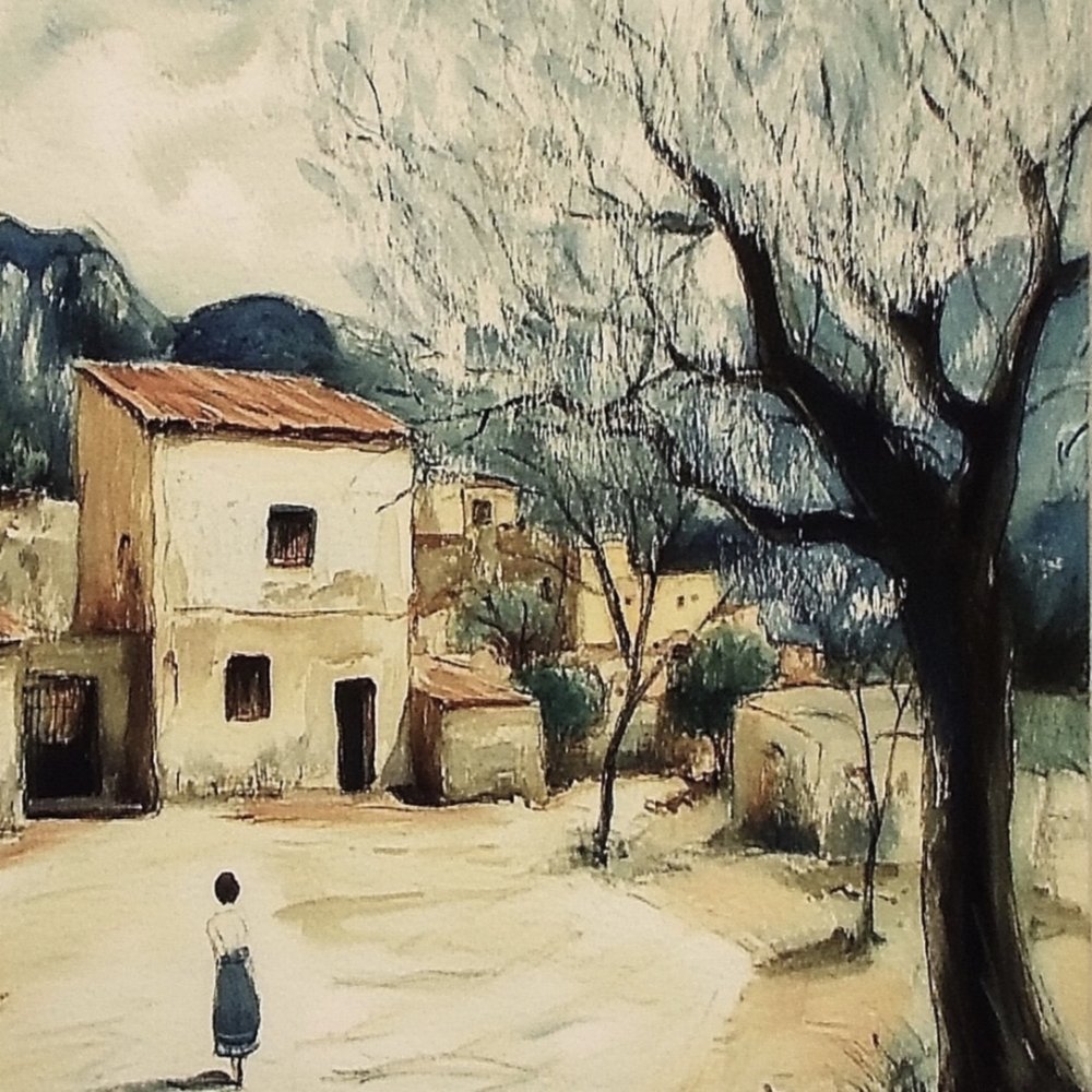 Mediterrane Dorfszene von Avanesova Elena