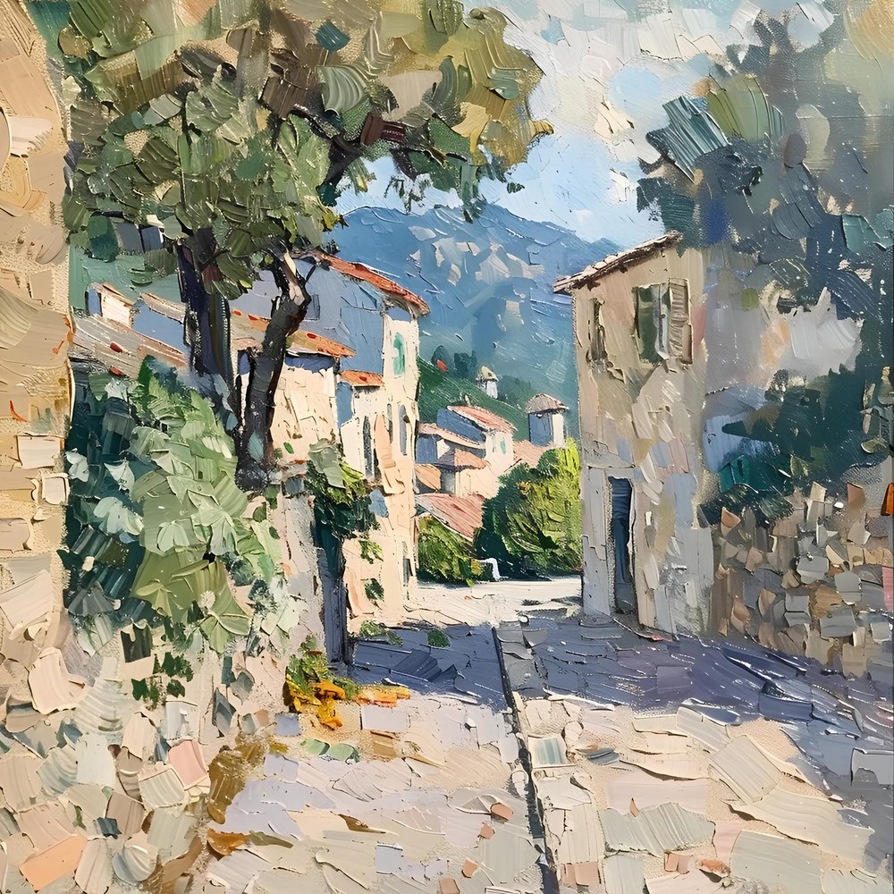 Sonnige Dorfstraße von Avanesova Elena